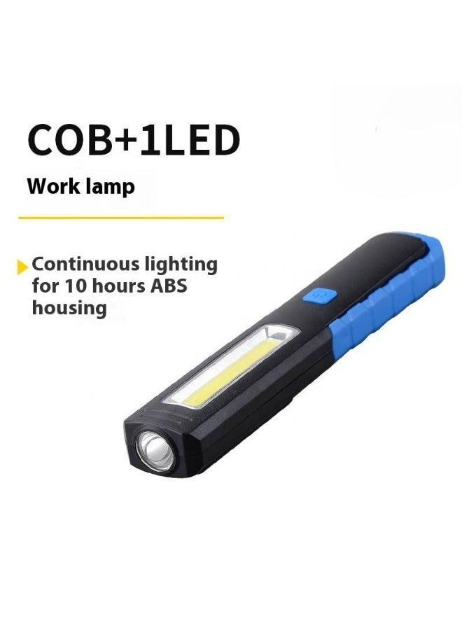 مصباح عمل يدوي قابلة للشحن 3 في 1 LED COB عالي القدرة 210 لومن، مصباح طوارئ محمول مقاوم للماء مع قاعدة وقابض مغناطيسي، إضاءة LED للعمل في الحدائق والمكاتب والمشاريع الصناعية والمنزلية، مصباح أمني للطوارئ والإضاءة الخارجية والداخلية، هيكل ABS متين مقاوم للصدمات، مصباح متعدد الاستخدامات للورش والمواقع والمعسكرات ومواقف السيارات والطرق الليلية - Image 3